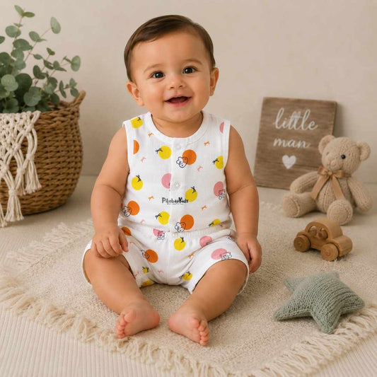 Muslin Jabla & Shorts Set - Bear