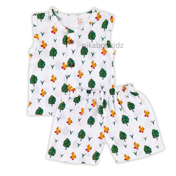 Muslin Jabla & Shorts Set 0-3 M –  Trees