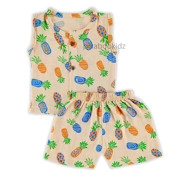 Muslin Jabla & Shorts Set 0-3 M –  Pine apple