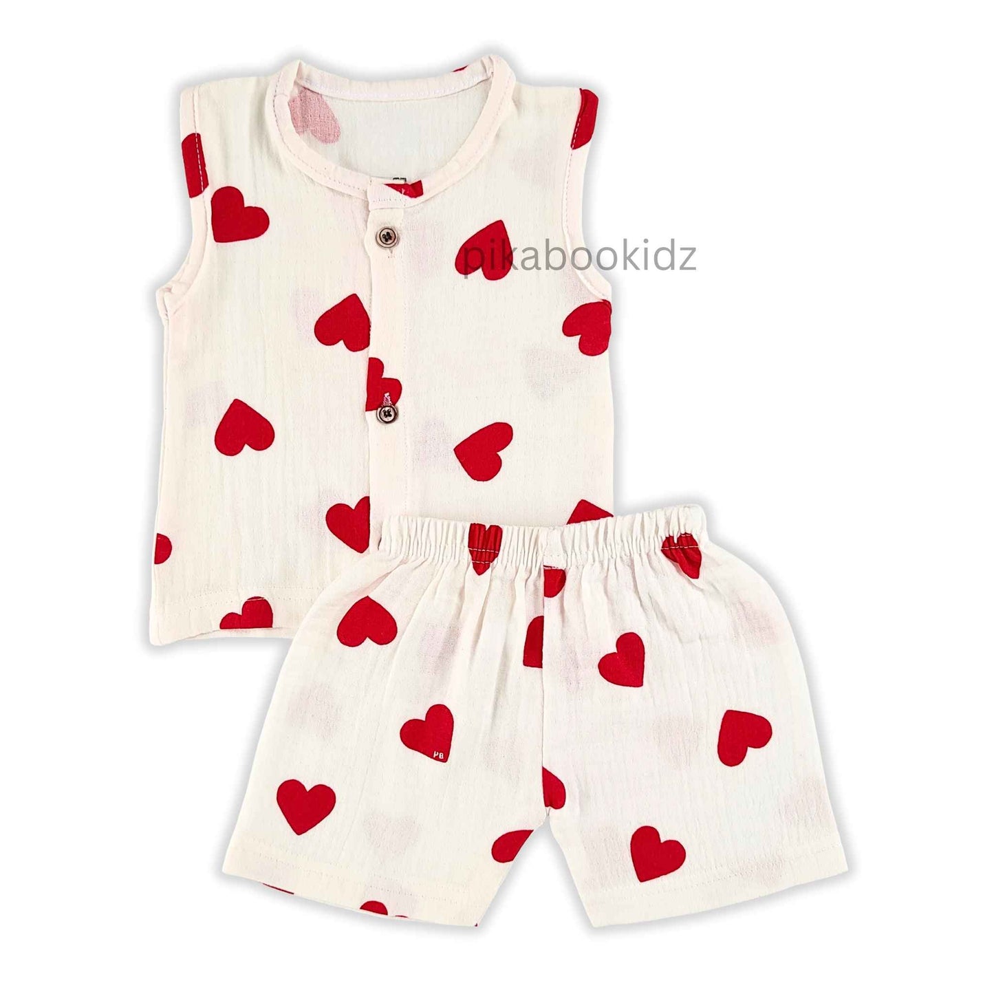 Muslin Jabla & Shorts Set 0-3 M –  Hearts