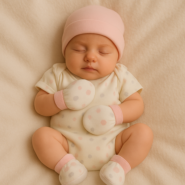 Mittens Booties Set – Aqua blue Dino - alt view