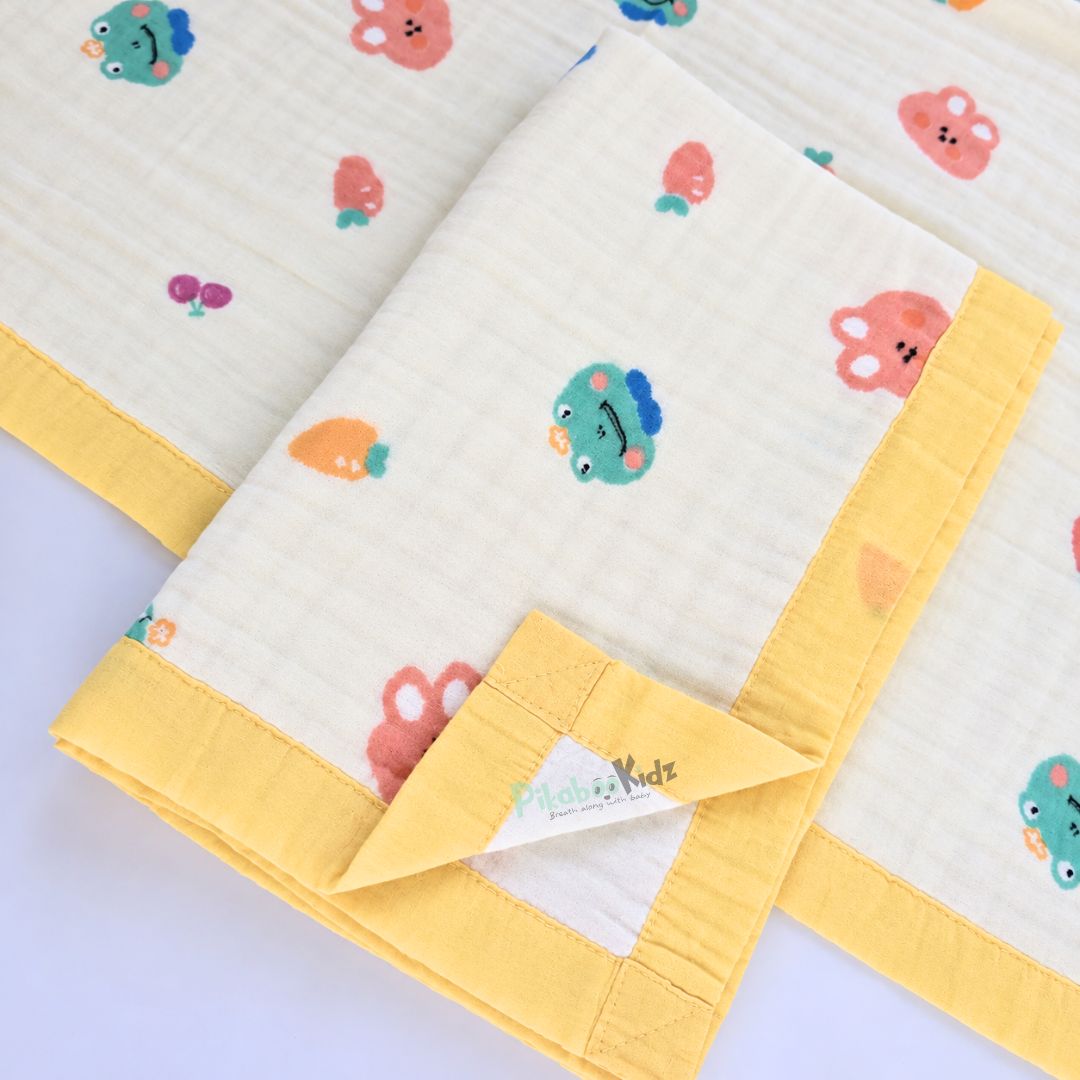 Muslin 6 layer Receiving Blanket Colour