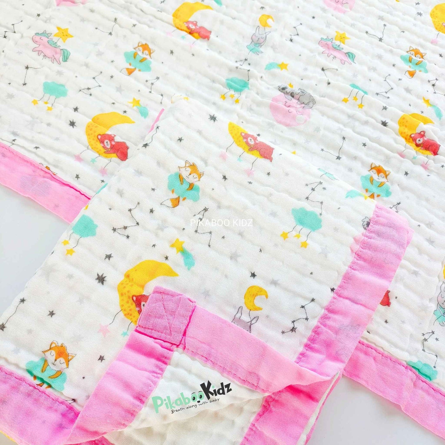 Muslin 6 layer Receiving Blanket - Teddy in Moon