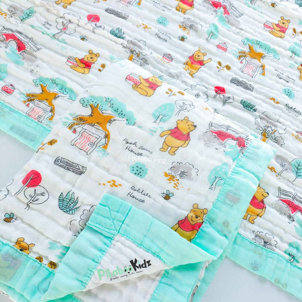 Muslin 6 layer Receiving Blanket - Pooh Bear