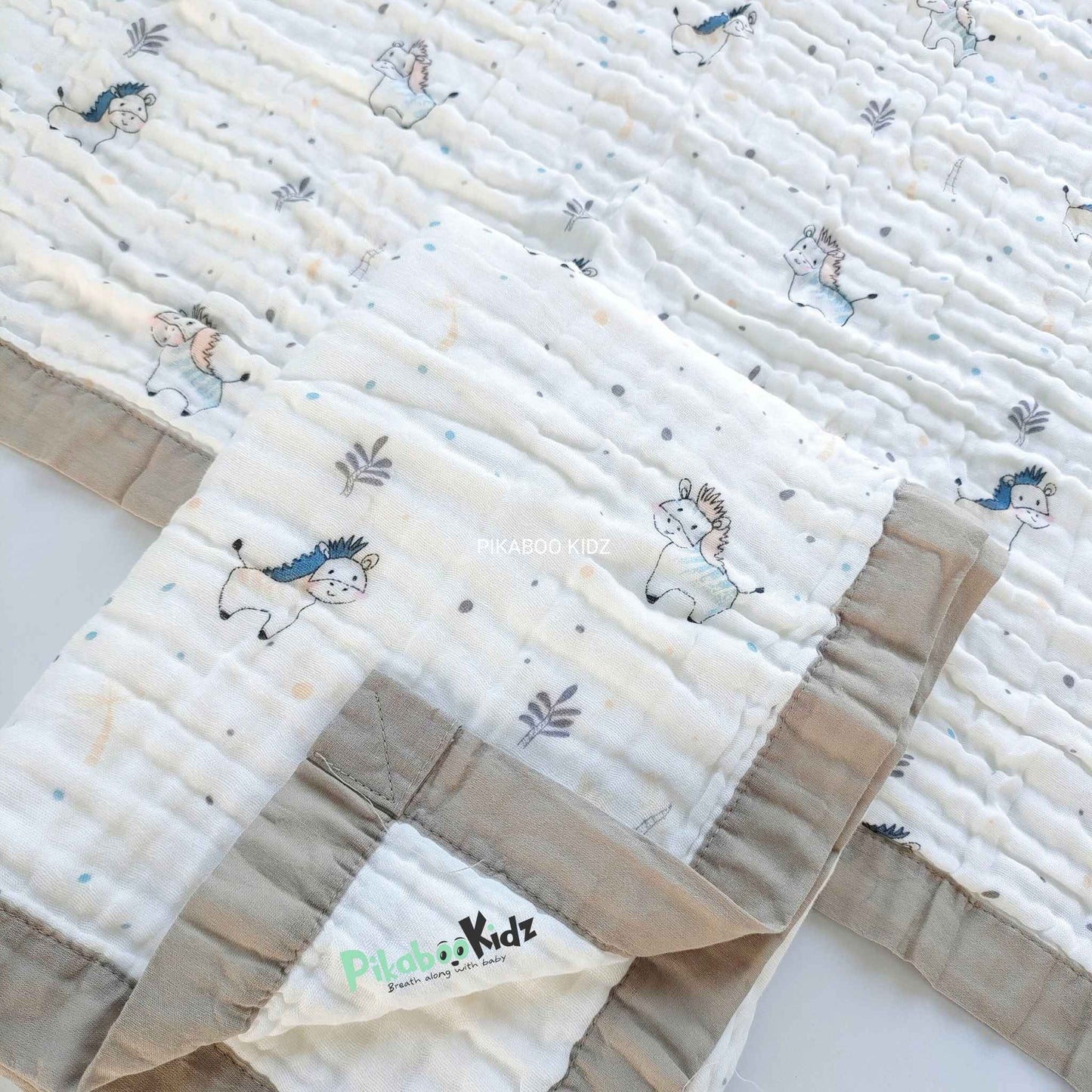 Muslin 6 layer Receiving Blanket - Grey