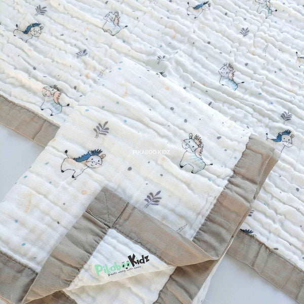 Muslin 6 layer Receiving Blanket - Grey