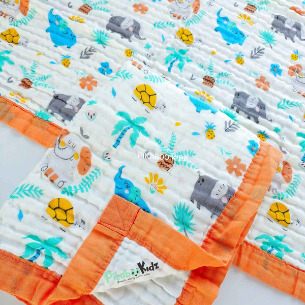 Muslin 6 layer Receiving Blanket - Jungle