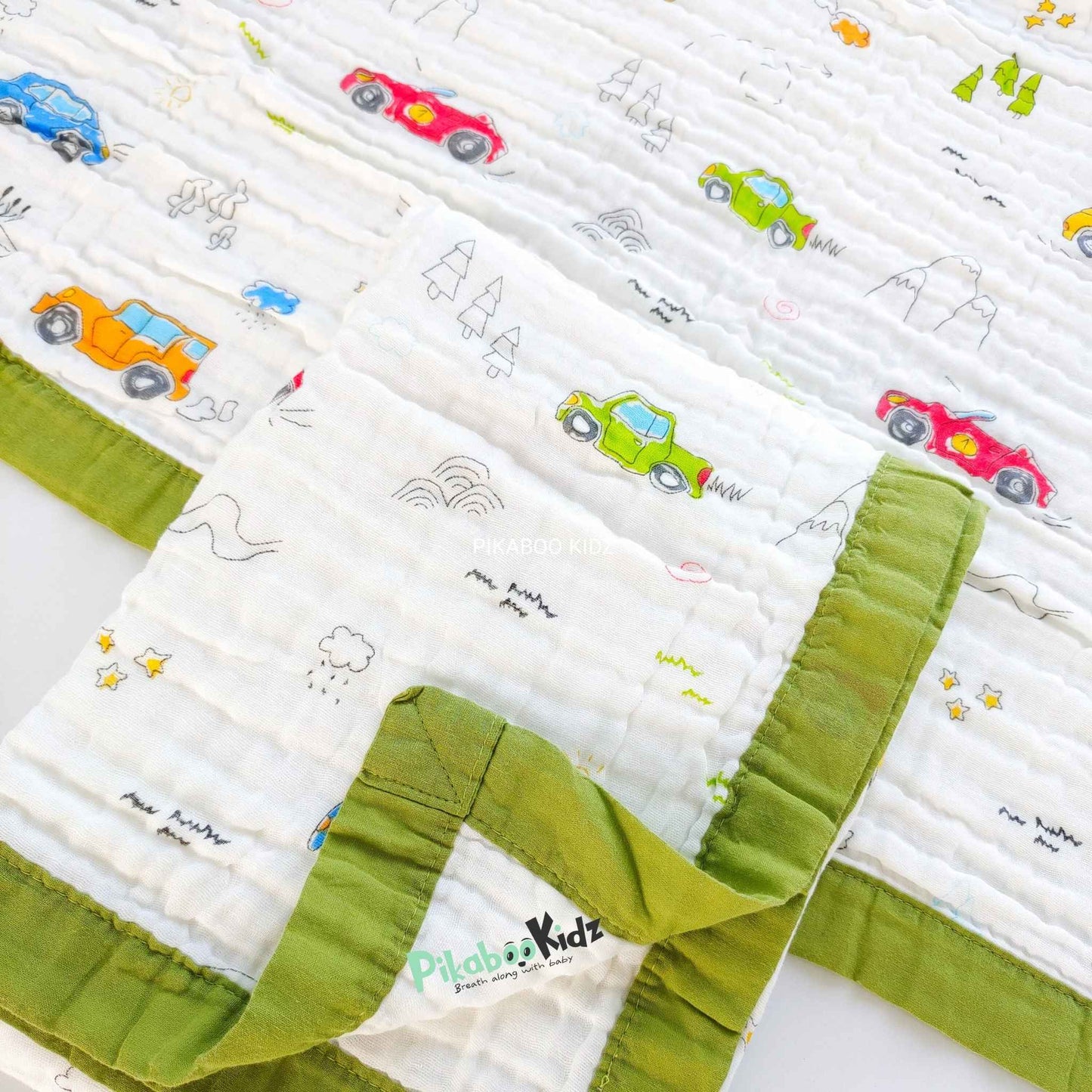 Muslin 6 layer Receiving Blanket - Cars