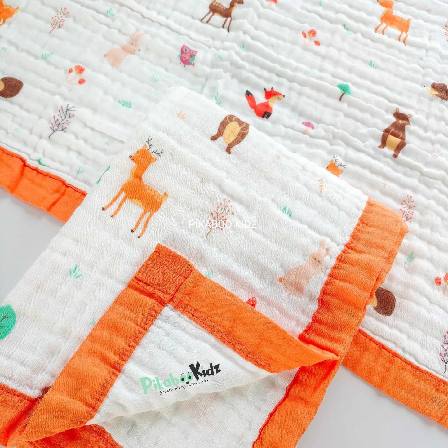 Muslin 6 layer Receiving Blanket - Deer