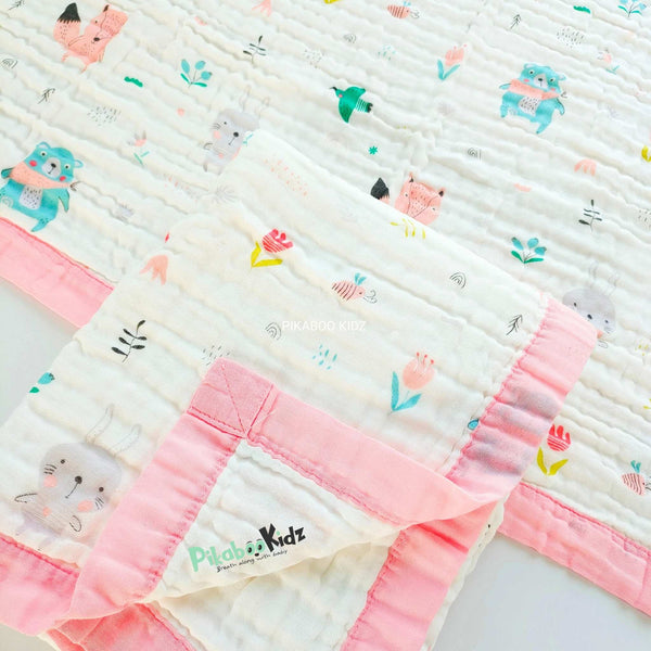 Muslin 6 layer Receiving Blanket - Tulip