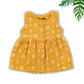 Muslin Button Sleeveless Frock - Yellow