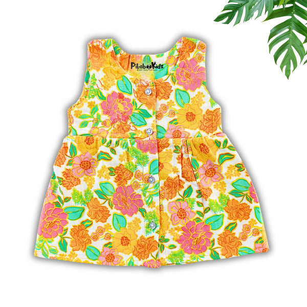 Muslin Button Frock 0-3 M – Florals