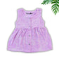 Muslin Button Sleeveless Frock - Purple