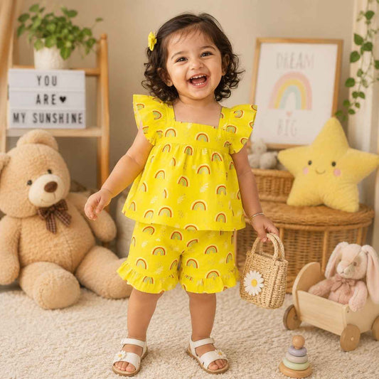 Muslin babygirl coords - Yellow