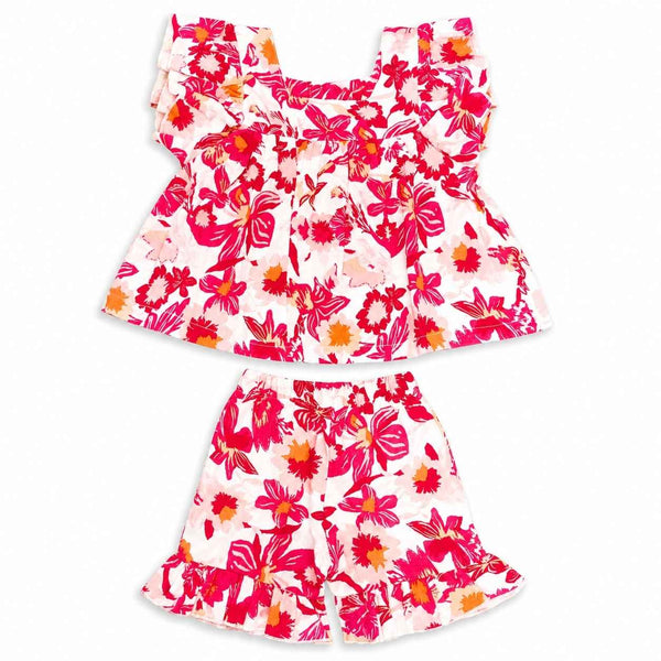 Muslin babygirl coords - Red floral - alt view