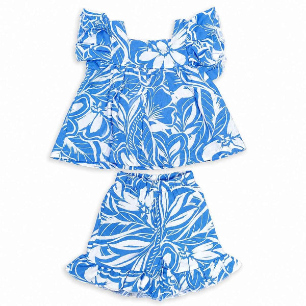 Muslin babygirl coords - Blue florals - alt view