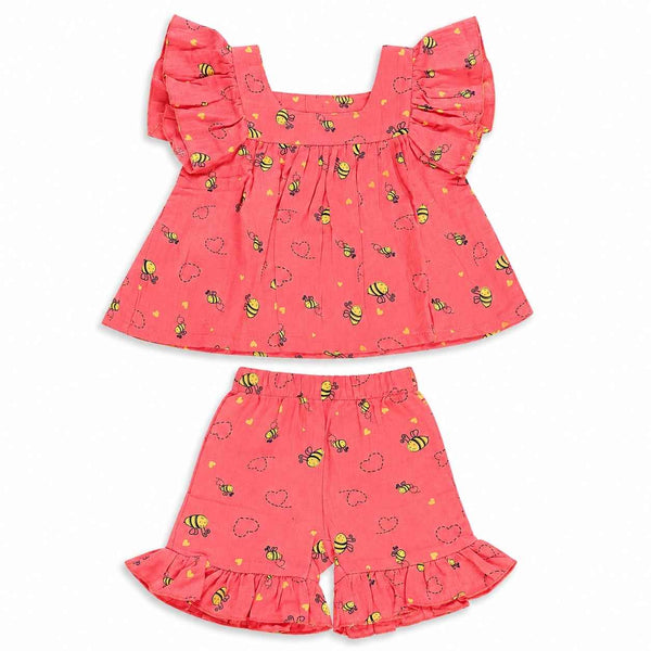 Muslin babygirl coords - Honey bees - alt view