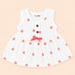 Muslin Button Frock with bow -  Polka dots