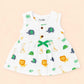 Muslin Button Frock with bow - Animals