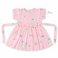 Muslin sleeve frock with bow & backtie - Happy