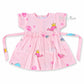 Muslin sleeve frock with bow & backtie - Princess whale