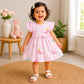 Muslin sleeve frock with bow & backtie - Princess whale
