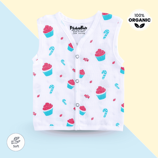 Muslin Button Jabla 6-12M – Cupcakes