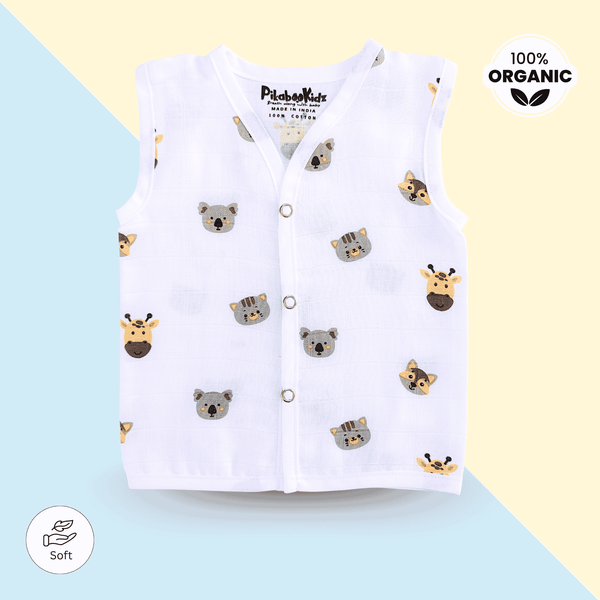 Muslin Button Jabla 6-12M – Animals