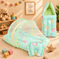 Muslin Carry Nest + Net Bed Combo - Green Dino