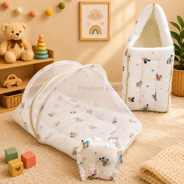 Muslin Carry Nest + Net Bed Combo - Disney