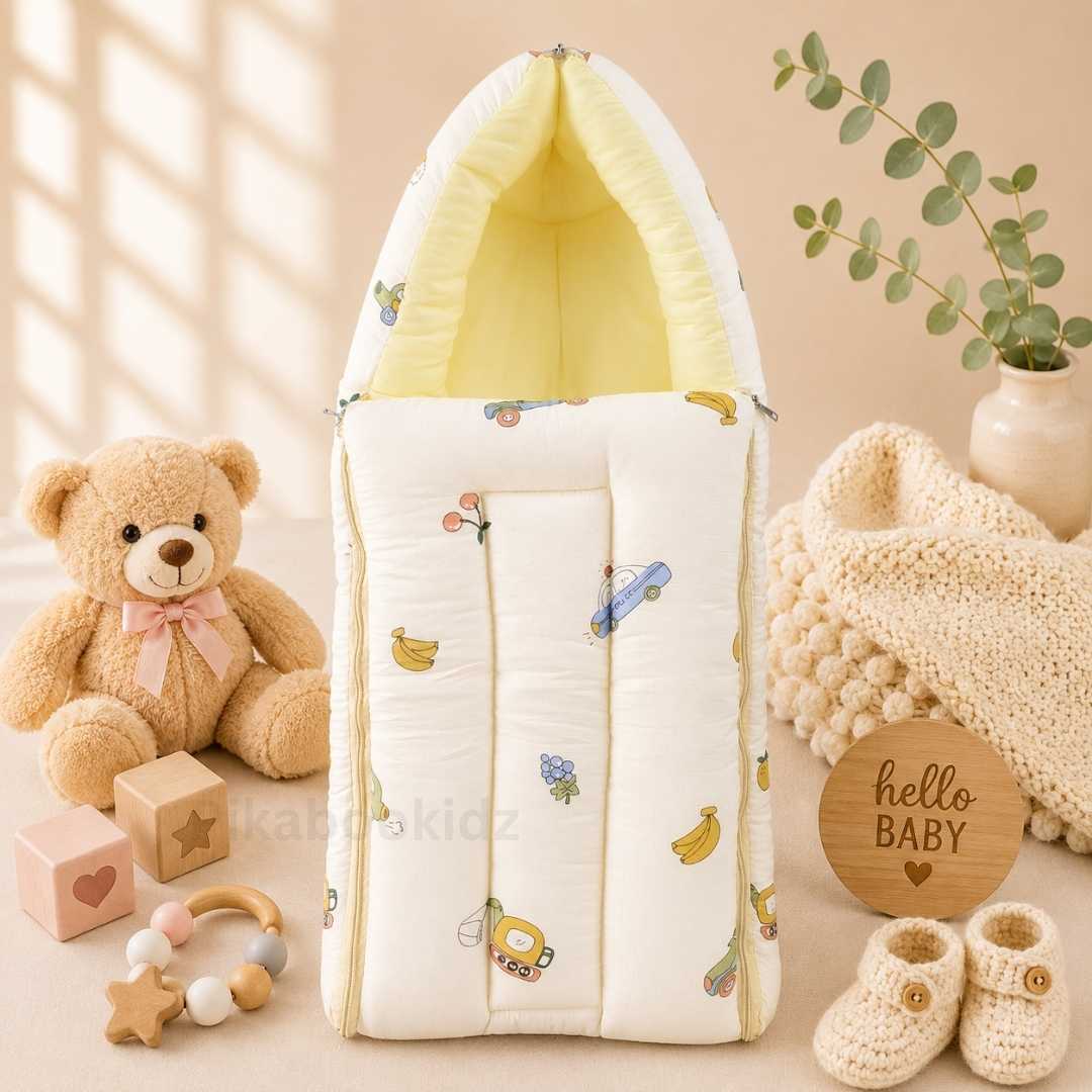 Muslin Carry Nest + Net Bed Combo - Yellow