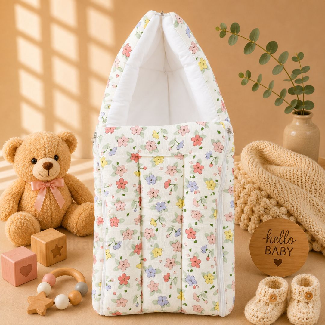 Crinkle Muslin Carry Nest - Flowers
