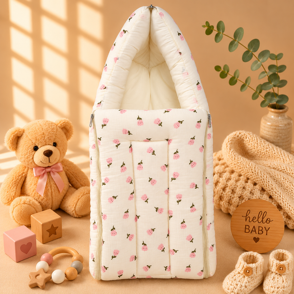 Crinkle Muslin Carry Nest - flowers