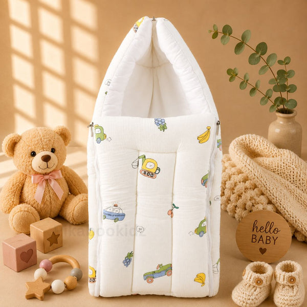 Crinkle Muslin Carry Nest - Vehicles