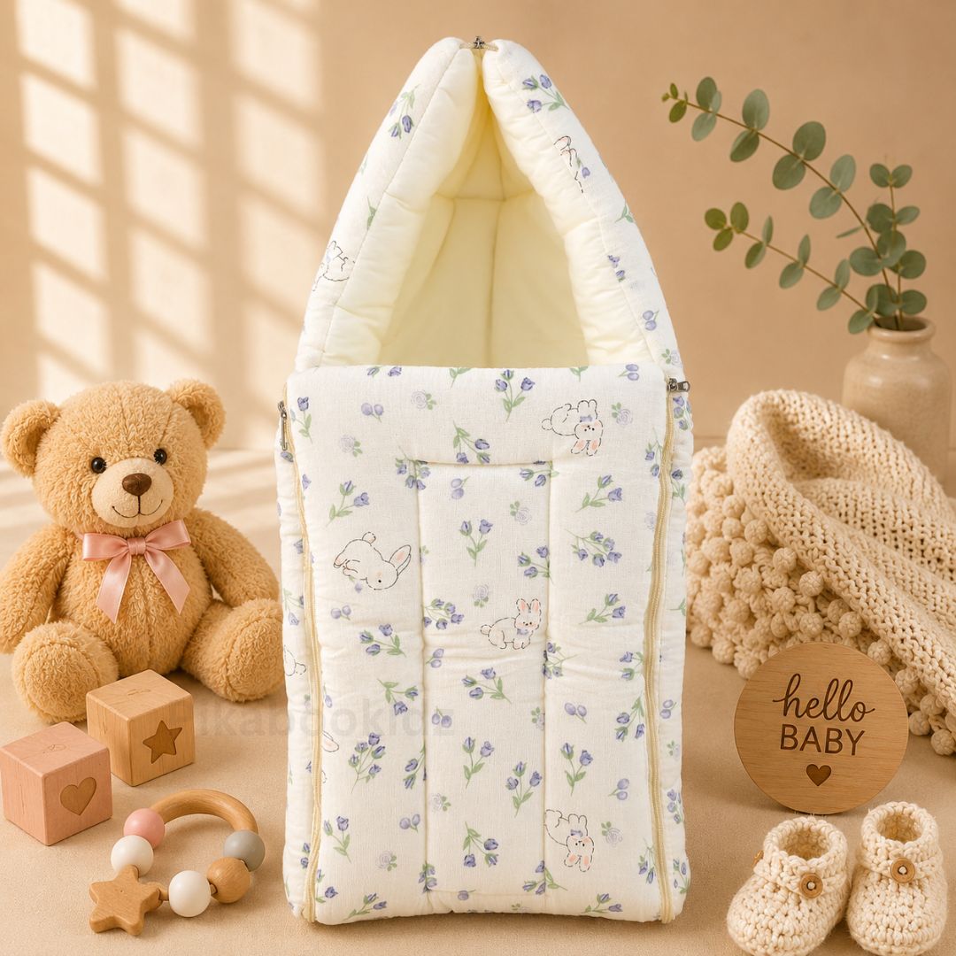Crinkle Muslin Carry Nest - Bunny