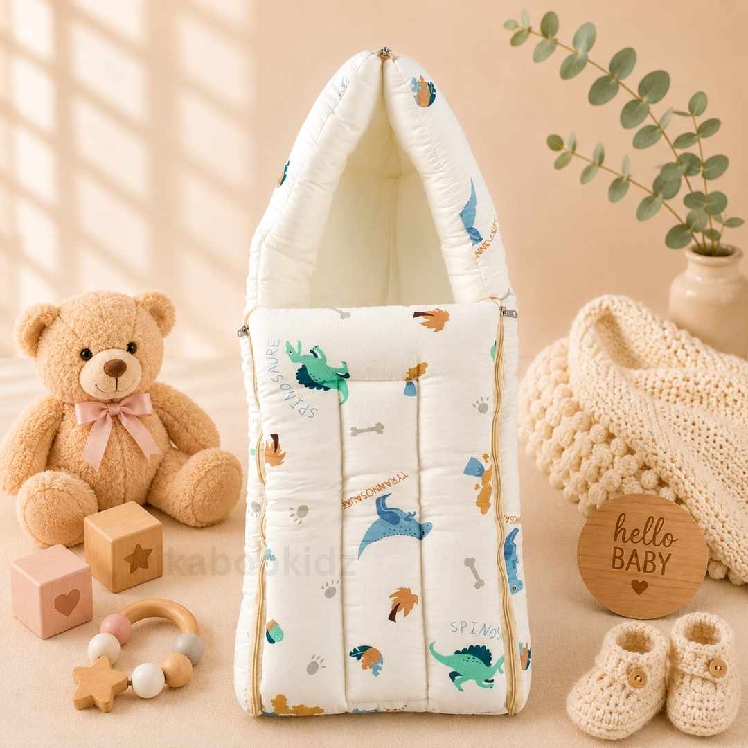Muslin Carry Nest + Net Bed Combo - Triassic world