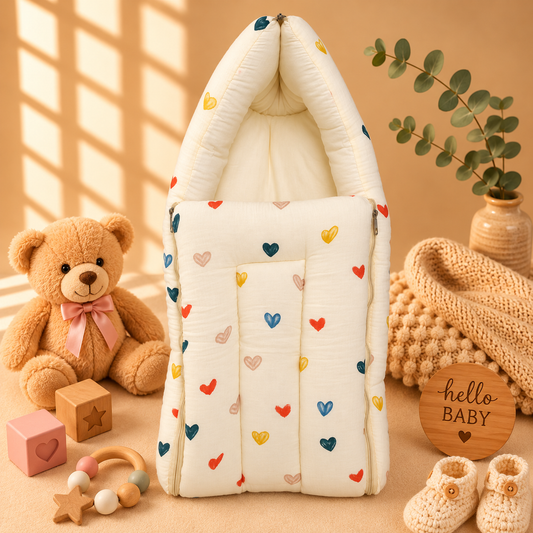 Crinkle Muslin Carry Nest - heart