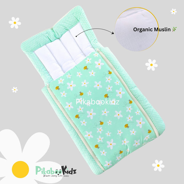 Muslin Carry Nest – Aqua Green - alt view