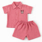 Muslin Shirt and trousers set - Blush pink