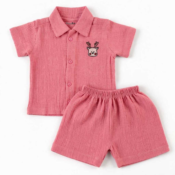 Muslin Shirt and trousers set - Blush pink