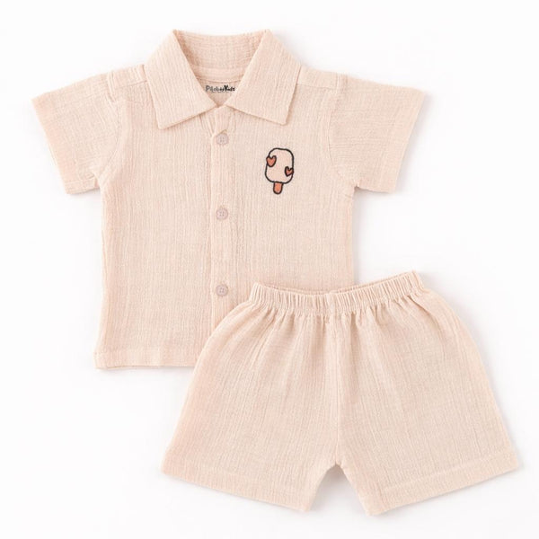 Muslin Shirt and trousers set - Beige