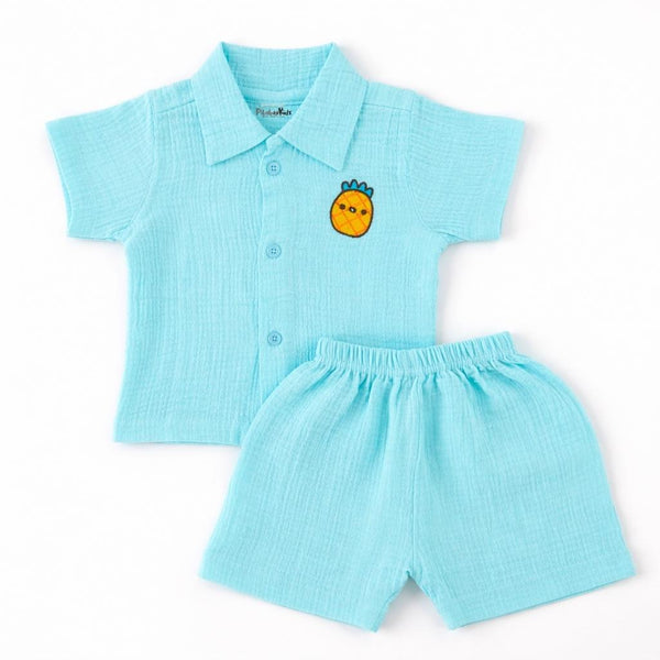 Muslin Shirt and trousers set - Pastel Blue