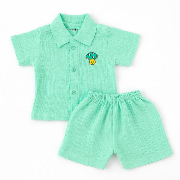 Muslin Shirt and trousers set - Mint Green