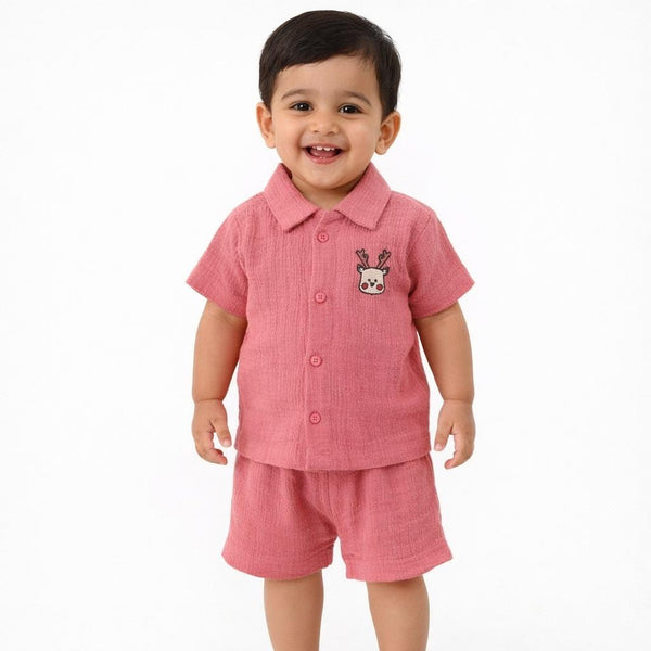 Muslin Shirt and trousers set - Blush pink - alt view