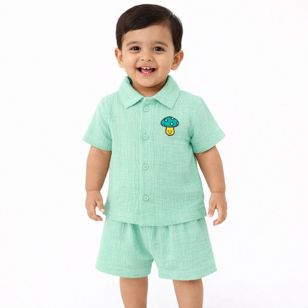 Muslin Shirt and trousers set - Mint Green - alt view