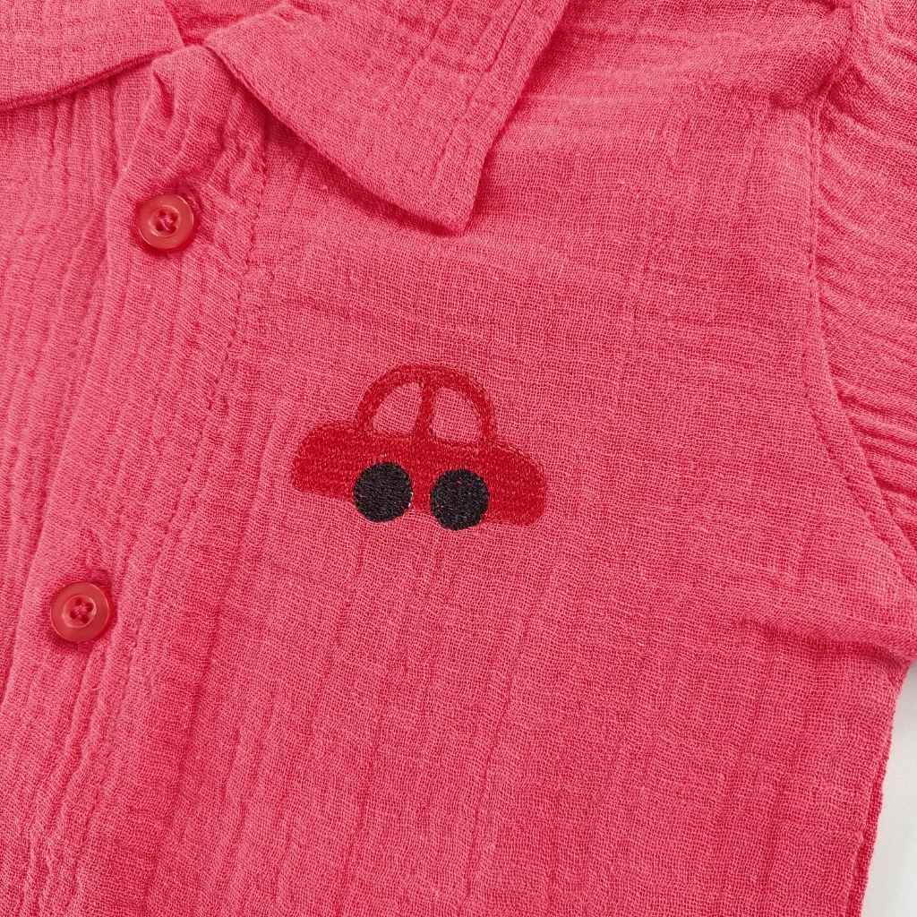 Muslin Shirt and trousers set - Coral pink