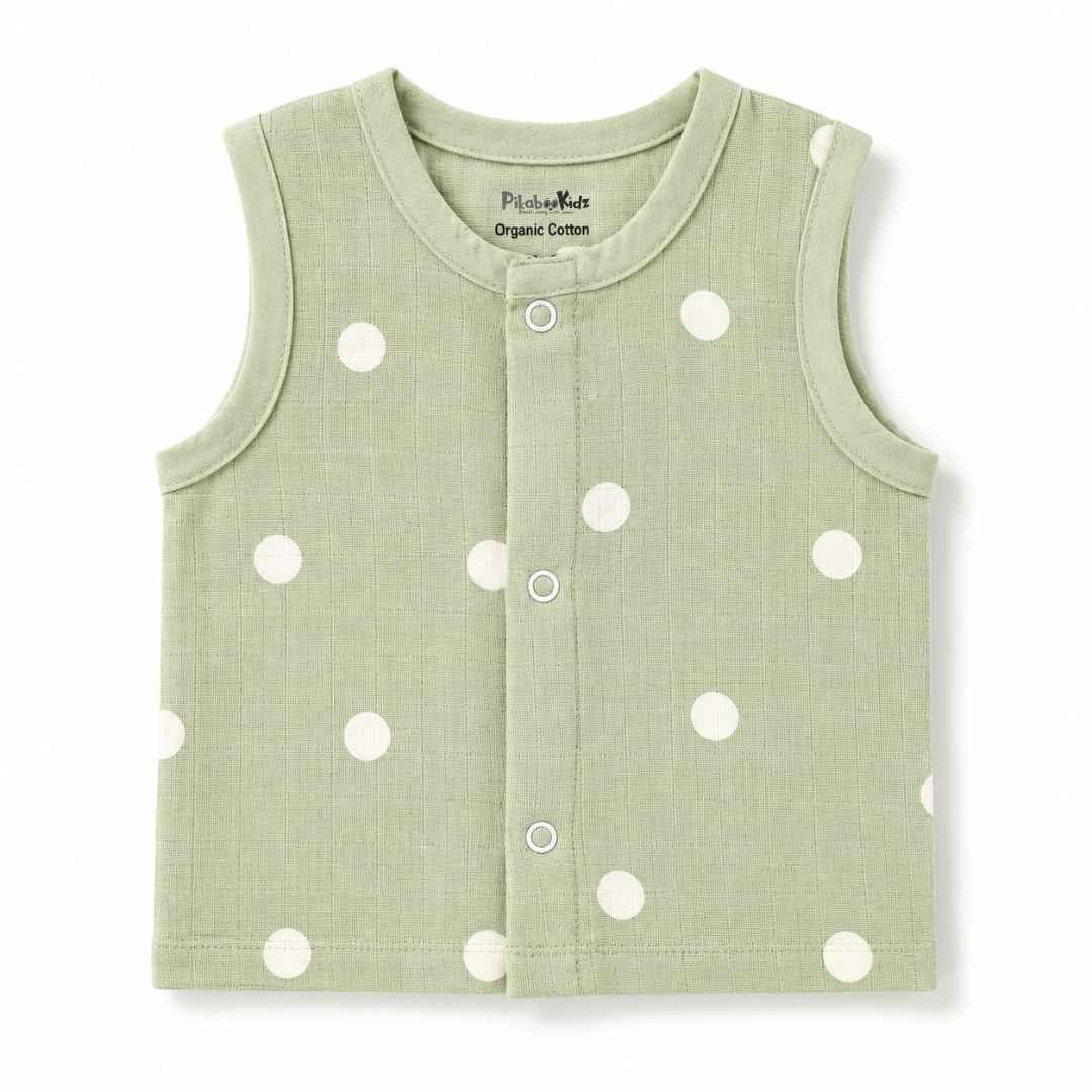 Muslin Button Jabla - Green