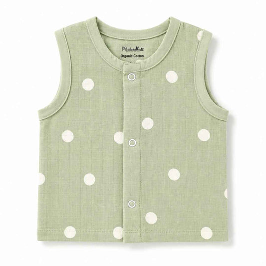 Muslin Button Jabla - Green