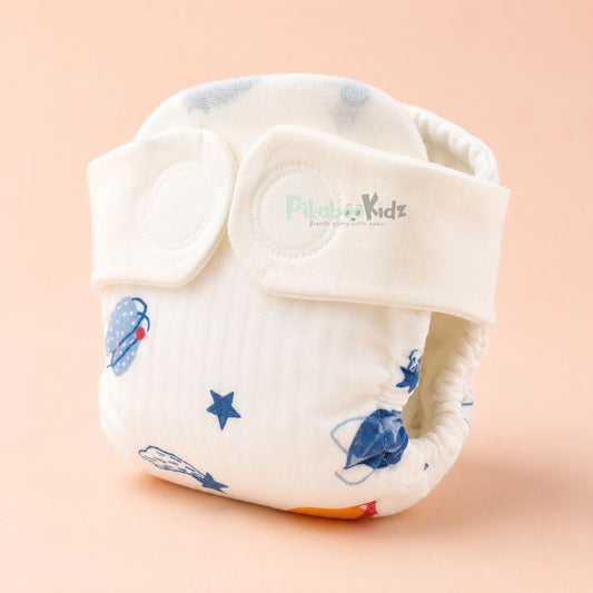 Muslin Velcro Diaper - Space