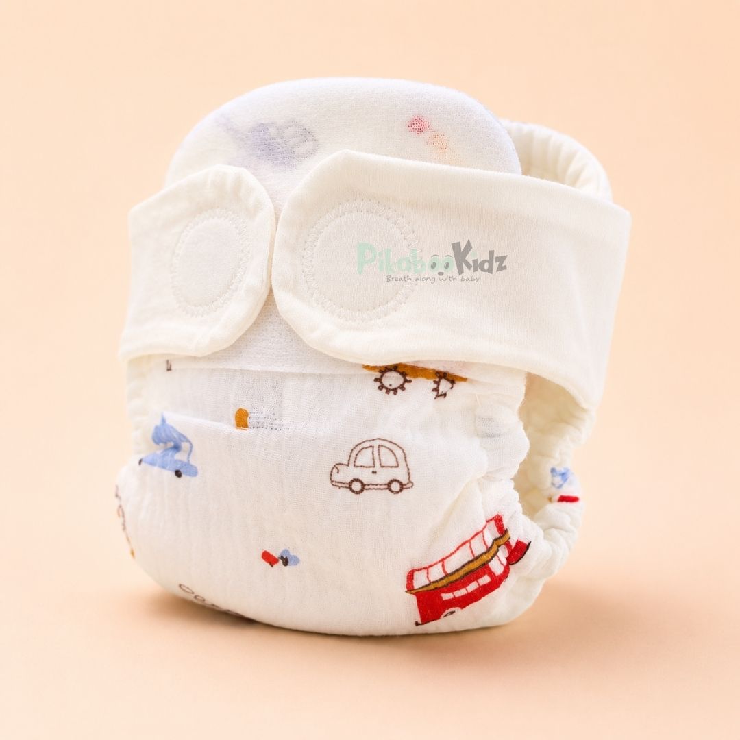 Muslin Velcro Diaper Pack of any 6